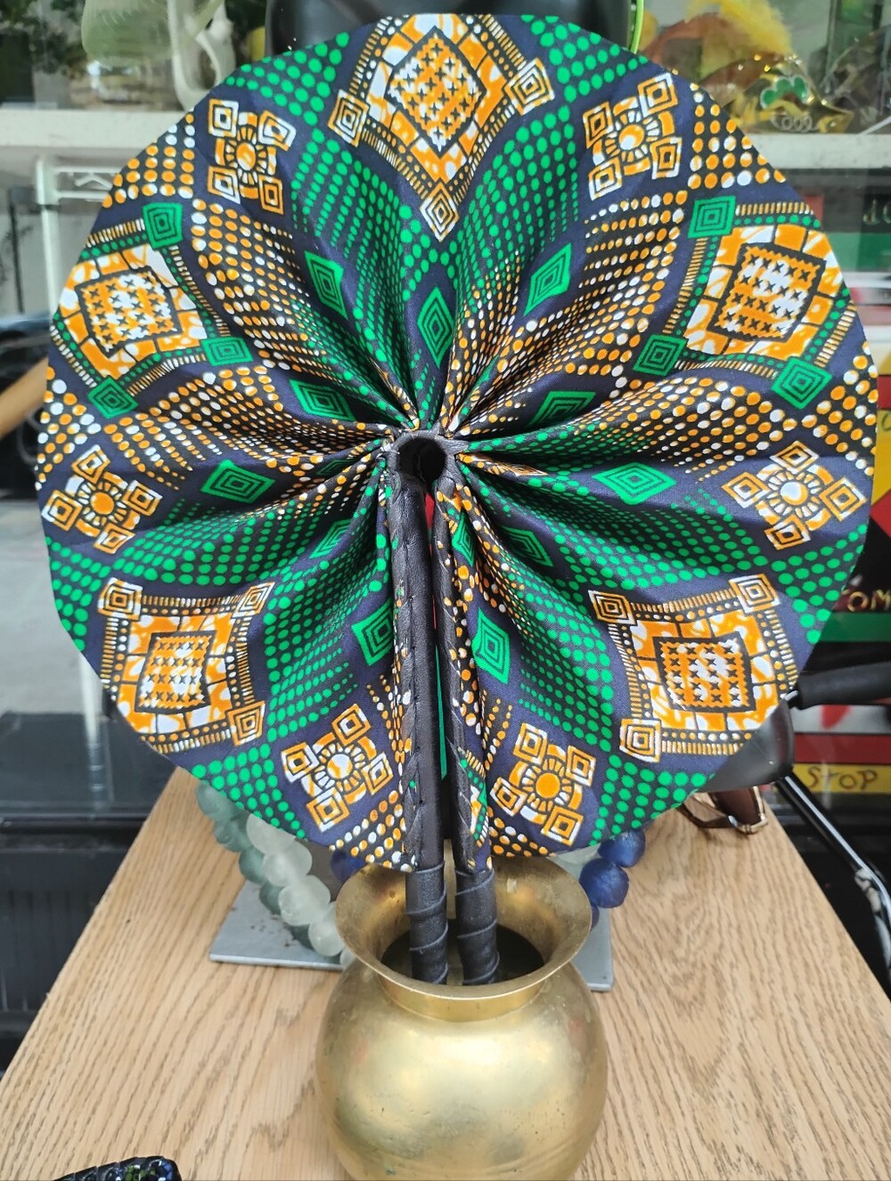 African 🌍 Print Fan 🪭